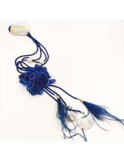 Collar Largo Flower Blue