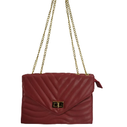 Women's Red Quilted Bag.